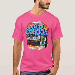 Camiseta Graffiti de la vieja escuela Boombox Cassette Hip 