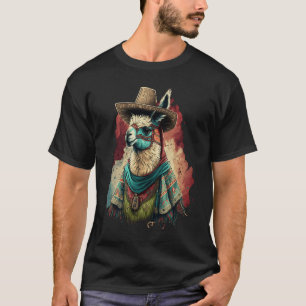 Camiseta Graffiti de Llama Mexicana Animal