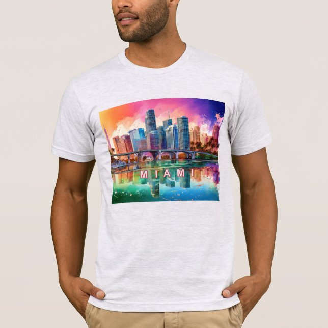 Camiseta Graffiti de Miami Skyline (Anverso)