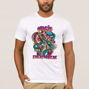 Camiseta Graffiti de música por todas partes