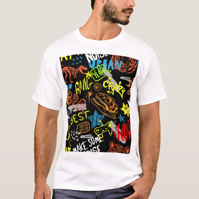Camiseta Graffiti de niños: La mano dibuja la frialdad (Anverso)