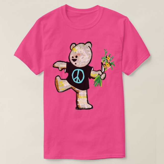 Camiseta graffiti de oso de la paz 1 (Diseño del anverso)