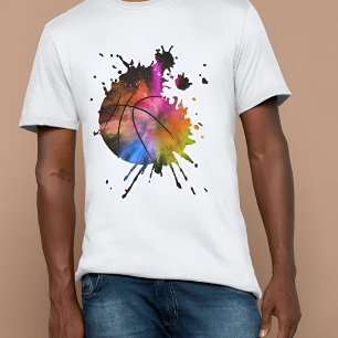 Camiseta graffiti de pelota de camisas de baloncesto Silhou