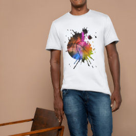 Camiseta graffiti de pelota de camisas de baloncesto Silhou