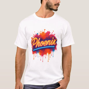Camiseta Graffiti de Phoenix Neon - Brillo de arte de la ca