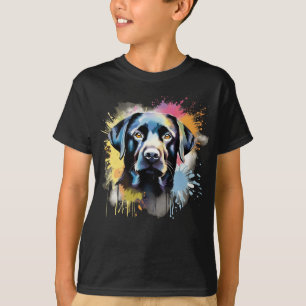 Camiseta Graffiti de salpicaduras coloridas en Black Lab