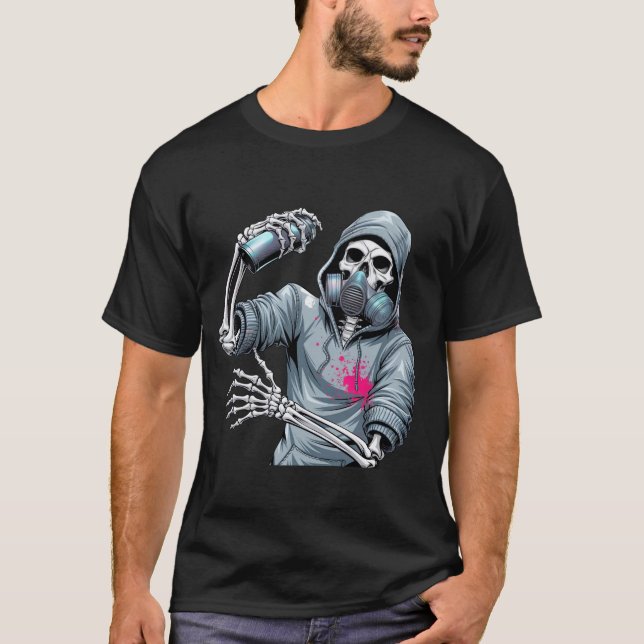 Camiseta Graffiti de Skeleton Street Guay Trend T shirt (Anverso)