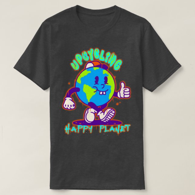 Camiseta Graffiti del planeta feliz (Diseño del anverso)