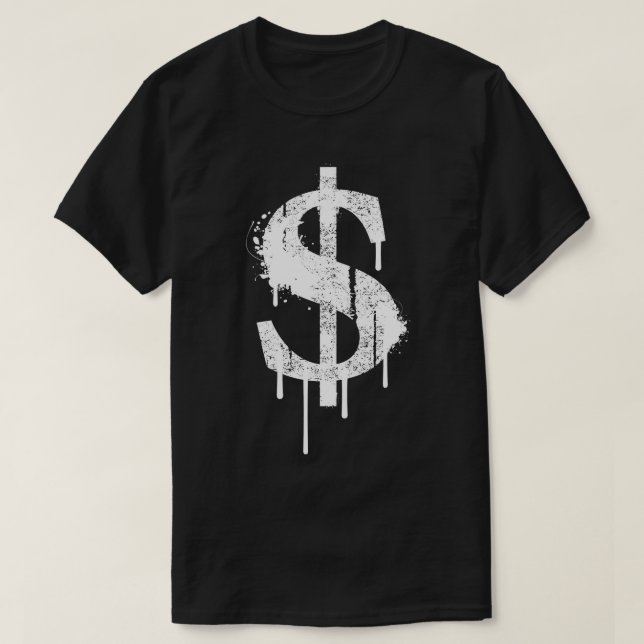 Camiseta Graffiti Dólar Rótulo $ Urban Style Mon (Diseño del anverso)