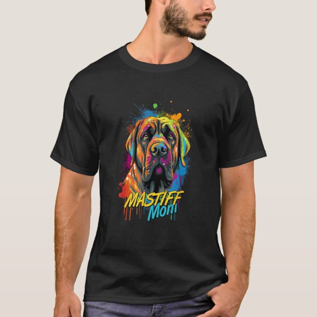 Camiseta Graffiti English Mastiff Mom Mural Street Art Mast (Anverso)