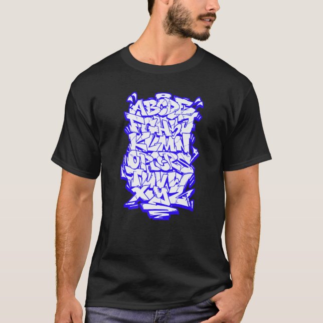 Camiseta Graffiti estilo salvaje alfabeto Hip Hop Street Ur (Anverso)