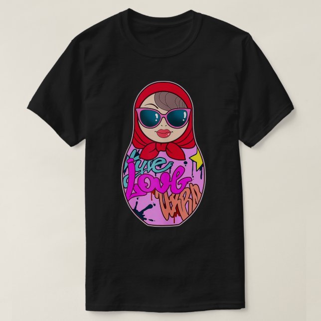 Camiseta Graffiti femenino Matryoshka Punk Nesting Doll Str (Diseño del anverso)