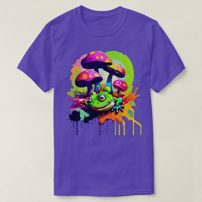 Camiseta Graffiti Frog And Mushrooms 2 (Diseño del anverso)