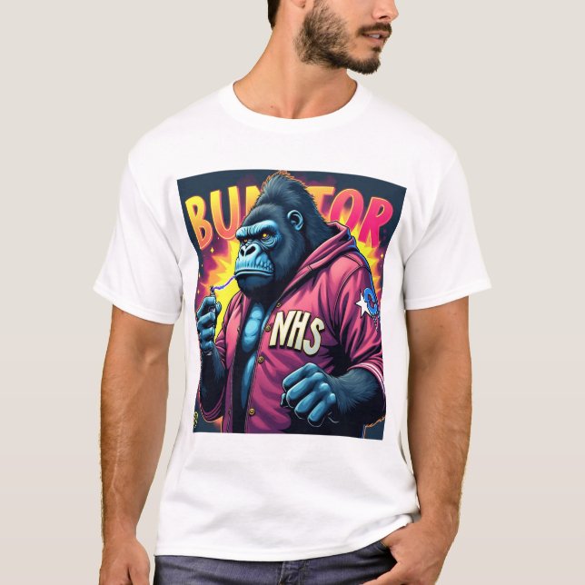 Camiseta Graffiti Gorila Diseño de Calles Urbanas (Anverso)