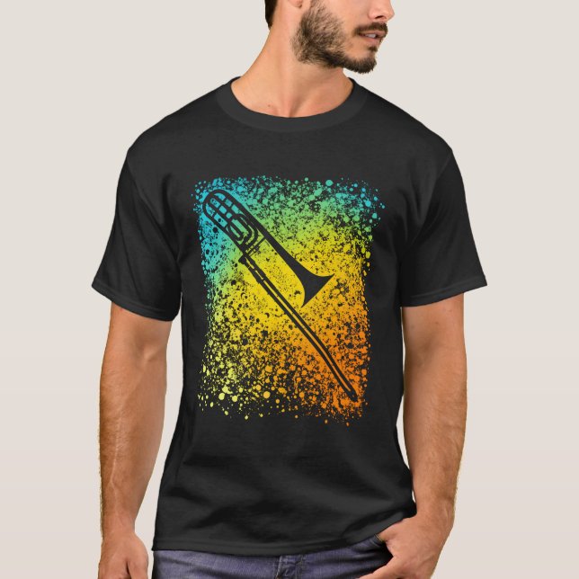 Camiseta Graffiti Guay Splats Trombone Player Para Trom (Anverso)