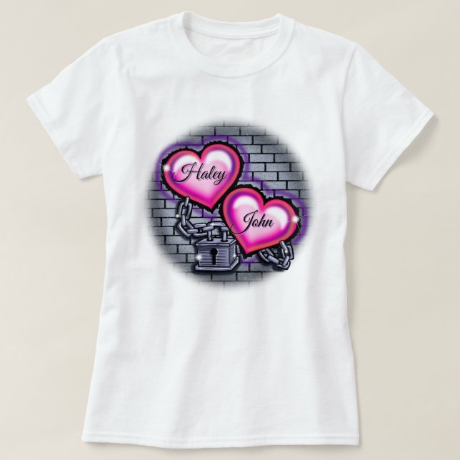 Camiseta Graffiti Hearts T-Shirt (Diseño del anverso)