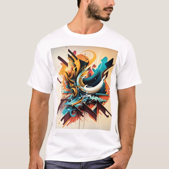 Camiseta Graffiti moderno de Kandinsky blanco (Anverso)