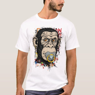 Camiseta Graffiti Monkey Face Art - Resumen de estilo calle