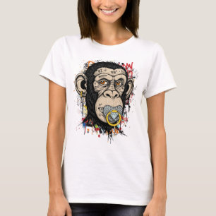 Camiseta Graffiti Monkey Face Art - Resumen de estilo calle