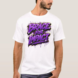 Camiseta Graffiti morado negrita “Prepárate para el impacto