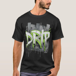 Camiseta Graffiti negrita DRIP Textos con acentos verdes ne