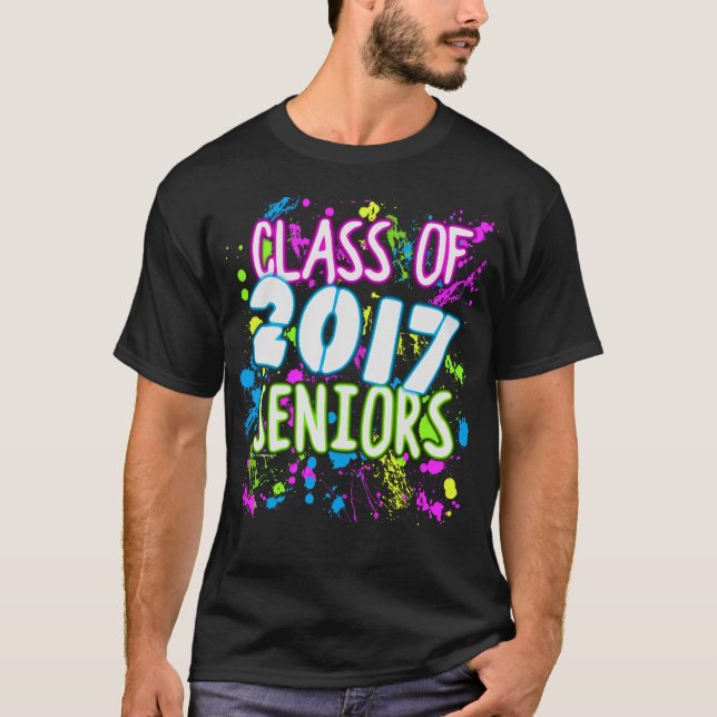 Camiseta Graffiti neón de 2017 Graduación de las personas d (Anverso)