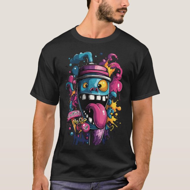 Camiseta Graffiti No Cap Spray Can Streetwear T-shirt Diseñ (Anverso)