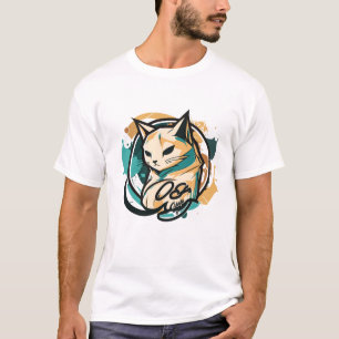 Camiseta Graffiti Paint Cat Inspiración creativa Diversión