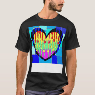 Camiseta Graffiti pegatina del tatuaje del blues del corazó