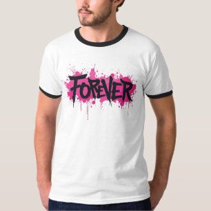 Camiseta Graffiti Rosa caliente "PARA SIEMPRE"