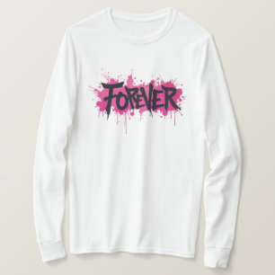 Camiseta Graffiti Rosa caliente "PARA SIEMPRE"