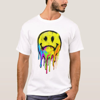 Camiseta Graffiti Sonriente Arcoíris Goteante
