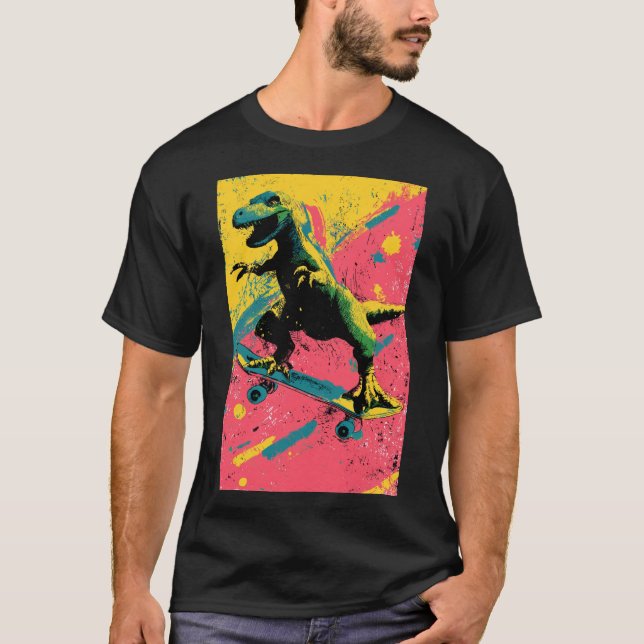 Camiseta Graffiti Splatter T-Rex Skater (Anverso)