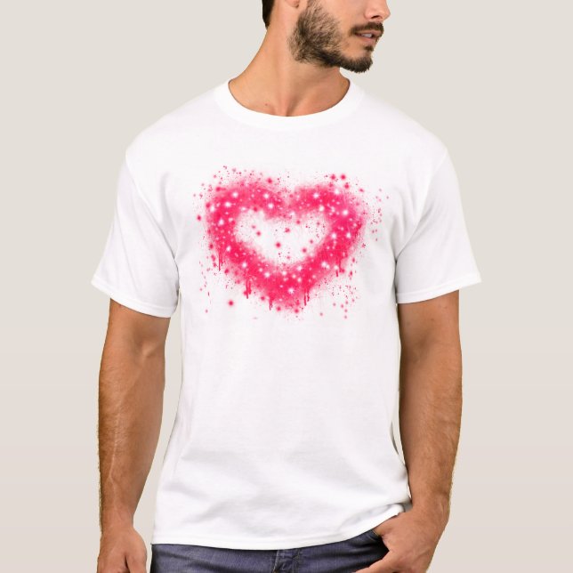 Camiseta Graffiti spray pintura rosa brillante diseño del c (Anverso)