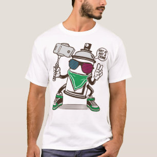Camiseta Graffiti spray puede bombardear el selfie