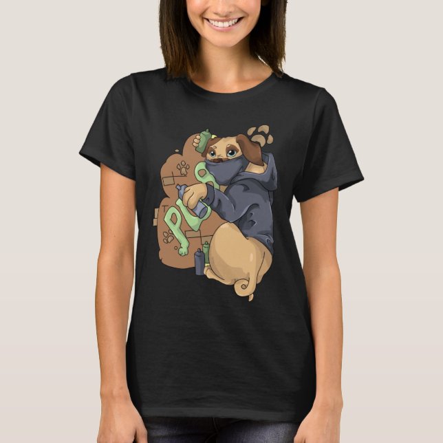 Camiseta Graffiti Sprayer Pug Spray (Anverso)