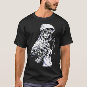 Camiseta Graffiti Tag Skeleton Ghetto Chica