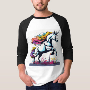 Camiseta Graffiti Unicornio: Manga de diseño inspirada en B
