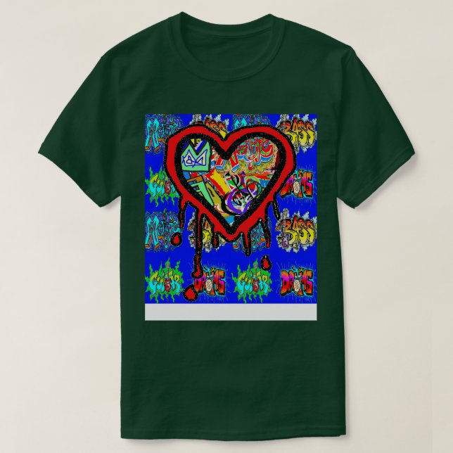 Camiseta Graffiti urbano cardíaco (Diseño del anverso)