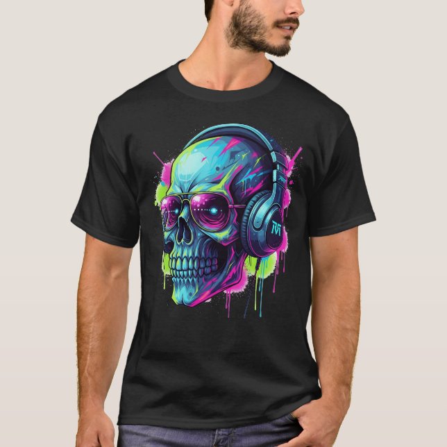 Camiseta Graffiti urbano Skull DJ (Anverso)
