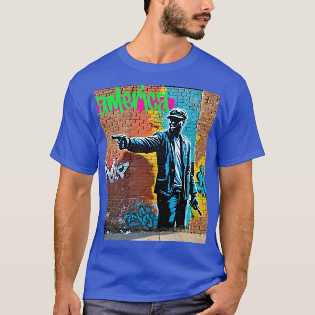 Camiseta Graffiti urbano Tee de diseño de Wall Street Art (Anverso)
