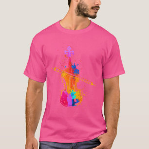 Camiseta Graffiti violinista de violín orquesta pequeña neg