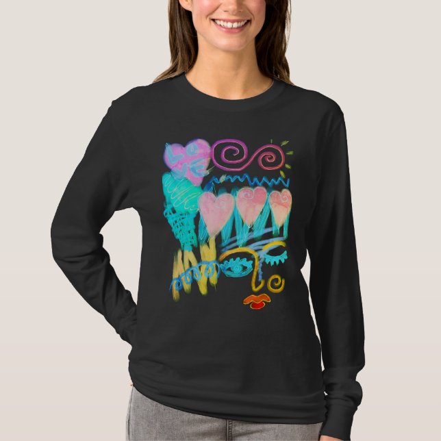 Camiseta Graffitti de amor Resumen arte a usar (Anverso)