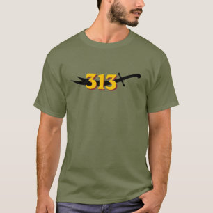 Camiseta gráfica 313 Diseño de número minimalist