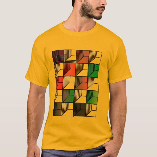 Camiseta gráfica abstracta de bloque de color (Anverso)