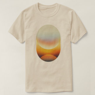 Camiseta Gráfica Abstracta de Puesta de Sol Retro