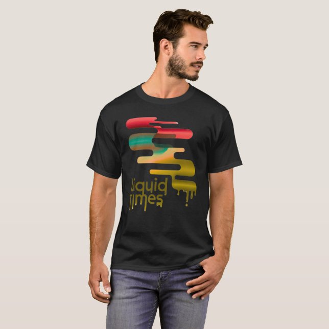 Camiseta gráfica abstracta de "Tiempos líquidos" (Anverso completo)