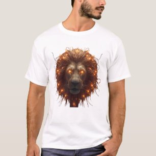 Camiseta gráfica abstracta radiante roja y dorada