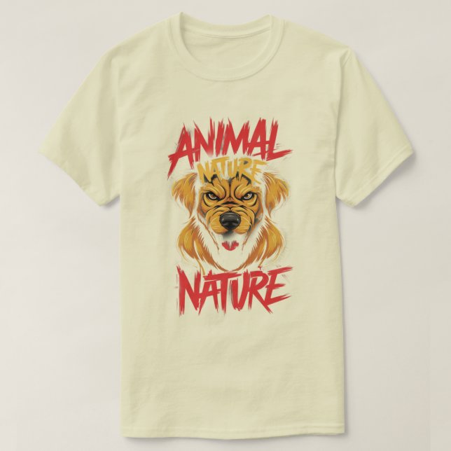 Camiseta gráfica agresiva de perro de naturaleza a (Diseño del anverso)