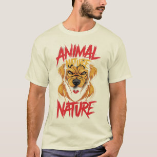 Camiseta gráfica agresiva de perro de naturaleza a